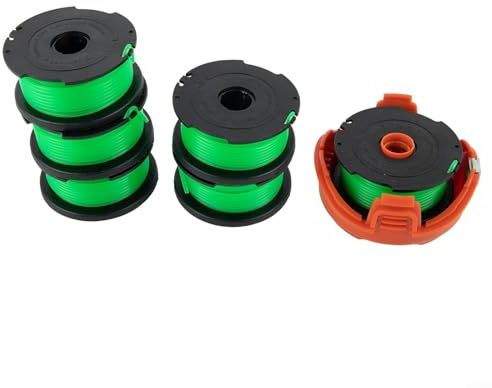 Gettimore Trimmer Spool Line Replacement Set with Cap for Black & Decker GL7033 GL8033 GL9035, 6 Pack String Trimmer Parts Accessories