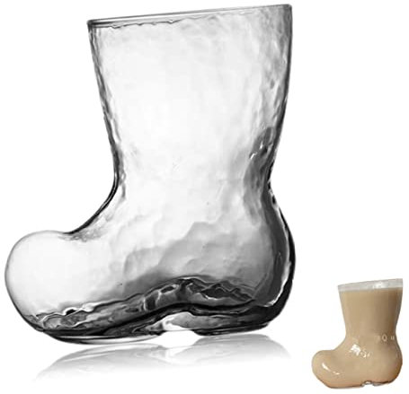 PHENOFICE Weinbecher Glas Stiefelformbecher Transparenter Glasbecher Für Wein Cocktails Saft Wasser Party Favor Geschenk Für Zuhause Und Büro