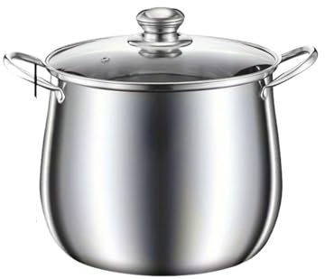 ZUGLQYSX 1 Stück Edelstahl Suppentopf Große Kapazität Haushalts Nudel Kochtopf Eintopf Hühnersuppe Induktionsherd Gasherd Universal FüR Alle Herdearten(22cm)