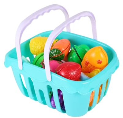 SOIMISS Jouet de Fruits et Légumes à Découper 21 Pièces avec Panier Sons Réalistes Jouet Éducatif Développement Intellectuel pour Garçon et Filles