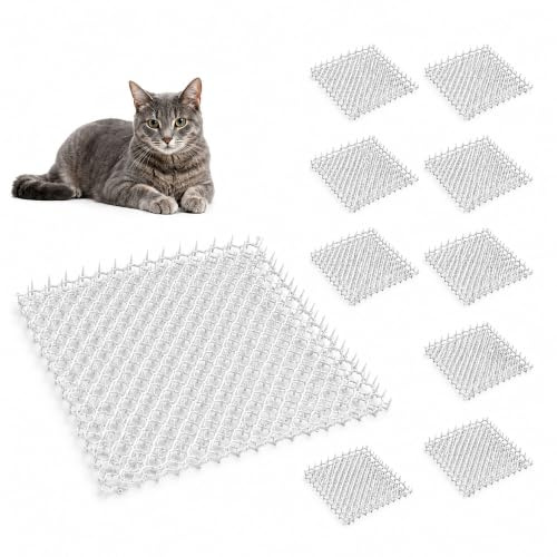 Relaxdays Rejilla de Espinas para protección de Plantas, Set de 10, plástico, 30x40 cm, Blanco