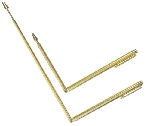CLISPEED 2 Pièces Baguettes Sourcier Acier Inoxydable Tiges Divinatoires Portables Résistantes et Légères pour Détection Eau Extérieur Outils Durables pour Radiesthésie