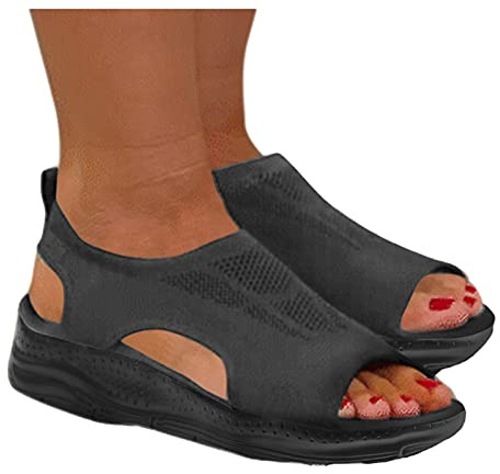 Sandalias ortopédicas para mujer, pantuflas ortopédicas de verano, zapatos descalzos, zuecos, zapatillas anchas, zapatillas de verano, zapatos de salud, diabéticos, cómodas