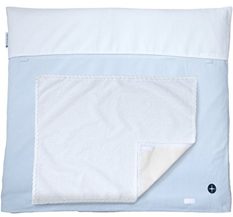 Nordic Coast Premium Wickelauflage, 80 x 70 cm, blau / weiße Streifen