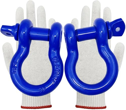 Pack of 2 D Shackle 3/4 Shackle Blue Shackles 3/4 D-ring Shackle by Vault Cargo Management 3/4 Shackles, 4.74 Ton D Ring Anchor Shackle for Towing D Ring Shackles Blue Powder Coated Shackles