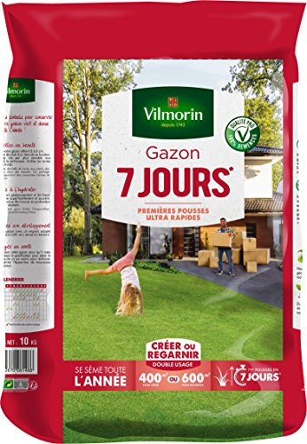 Vilmorin 4460717 Gazon 7 Jours, Vert, 10 kg