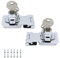 JaneYi (2 pack) Moraillon de Verrouillage en Métal 65mm Boulon de Porte Loquet Boucle avec Cadenas et Clé - Quincaillerie Chromée pour Verrouiller la Remise Portes Armoires Boites Meubles