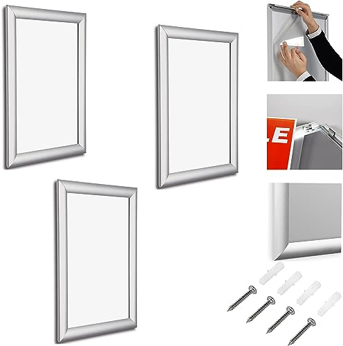 Aluminium-Klapprahmen für Schilder oder Poster, A5, silberfarben, 3 Stück