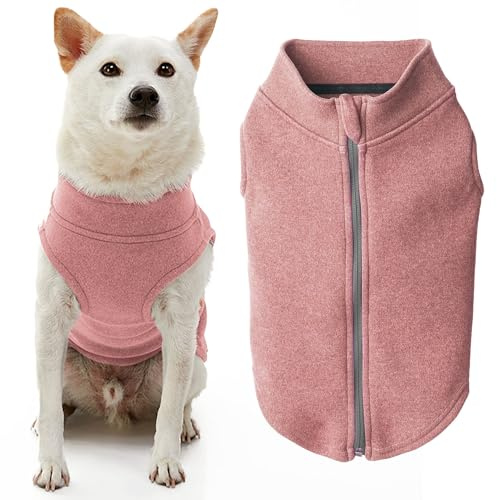 Gooby Hundepullover aus Mikrofaser-Fleece mit Reißverschluss, warm, doppellagig, weiches Mikrofaser-Fleece, zum Hineinsteigen, ohne Ringleine, Winter-Hundepullover für kleine Hunde und mittelgroße