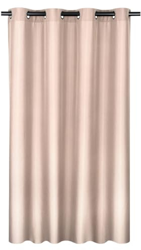 Moon 2er Pack Vorhang Ocean 70% Blickdicht, Ösenvorhang, Höhe 245 cm - Breite 140, verdunkelnd mit 8 Ösen (Taupe)