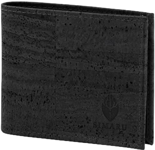 Simaru Bifold Wallet with Coin and Card Holder - Cork Vegan Wallet with RFID Blocking - Includes Bill Compartments