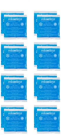 Relaxdays Kühlpads, 16er Set, Kalt-Warm-Kompressen, 14 x 13 cm, Erste Hilfe, wiederverwendbare Gelkühlkompressen, blau