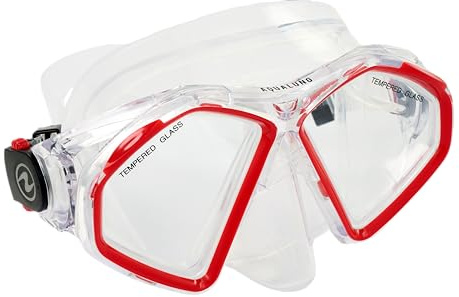 Aqualung Mascara Hawkeye | Maschera da sub, snorkeling e escursioni acquatiche per adulti, uomini e donne, con visione a 180°, protezione UV, vetri antiappannamento e antigoccia