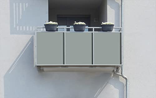 Wallario Balkonverkleidung, Sichtschutz, Windschutz, Meterware nach Maß - Motiv Grau (Grundpreis: 27,95Eur/m)