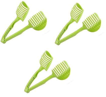 Pokinge 3 Pcs Vegetable Fruit Slicers, Handheld Plastic Lemon Slicer Durable Vegetable Cutter Multifunctional Round Fruit Aid Gadgets Tool