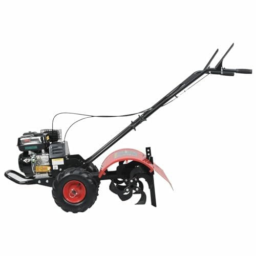 Gecheer Benzin-Gartenfräse 170 x 50,5 x (100-130) cm Mit 12 Messern Motorhacke Gartenhacke Kultivator Bodenhacke Bodenfräse Fräse Hacke Ackerfräse 6,5PS 196cm³