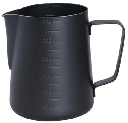 BUGUUYO Lattiera Inossidabile Per Montalatte Con Scala Per Misurazione Perfetta Per Cappuccino e Espresso Design Pratico e Durevole Utile Per Schiumare e Riscaldare Latte
