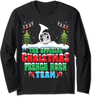 Christmas French Horn Team - Hornist French Horn Player Xmas Langarmshirt