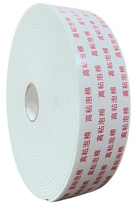 SDFIXINGS Double Sided Sponge Tape 3mm Foam Thickness Waterproof Heavy Duty Mounting Tape PE Adhesive Roll Cars Trims for LED Strip Lights, Office Decor, Home DŽcor (1, White, 50mm x 10M)