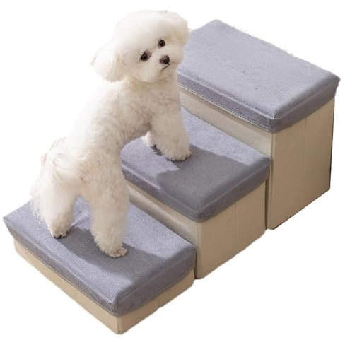 Hundetreppe Für Kleine Hunde, Haustiertreppe, Hundetreppe, Haustiertreppe Für Bett, Hundetreppe Für Hohe Betten, rutschfeste Leiter, Sofa, Stuhl, Treppe, Tragbar, Faltbar, Haustierleiter third level
