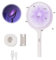 Lotvic 6-in-1 Racchetta Zanzare Elettrica, Scacciamosche con Testa Rotante, Scacciamosche Elettrico Estensibile, Efficace Contro insetti, Adatto per Casa Giardino Campeggio Interni ed Esterni Bianco