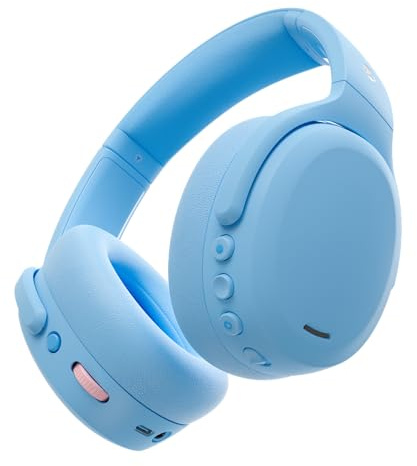 Skullcandy Crusher ANC 2 Wireless Bluetooth Over-Ear-Kopfhörer, Multisensorischem Bass, Active Noise Cancelling, 60 Stunden Akkulaufzeit - Hellblau