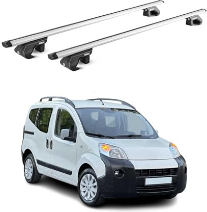 OMAC Barre Portatutto Alluminio TÜV geprüft per Ford C-Max II 2010-2019 – per Rail Tetto Standard – T Nut – Max 90 kg – 2 Schlösser Argento