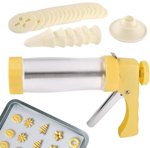 Kekspresse, Kekspresse | Keks-Press-Set mit 16 Keks-Pressscheiben und 6 Zuckerguss-Spitzen | Küchenbackgeräte, Küchenhelfer für Kekse, Kekse, Cupcakes, Churros, Schokolade, Süßigkeiten