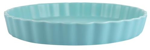 WOPPLXY Quicheform mit Antihaftbeschichtung, Blau Pie Form 24,5cm, Tarteform aus Keramik, Kratz- und Schnittfest, Einfach zu Reinigen, Hoher Rand