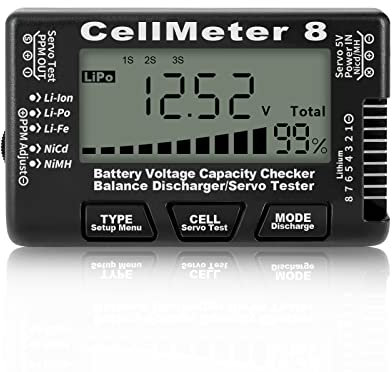 Hanzete Digital Battery Checker 8 in 1 Li-ion Battery Tester Lipo LiFe NiMH Voltage Tester