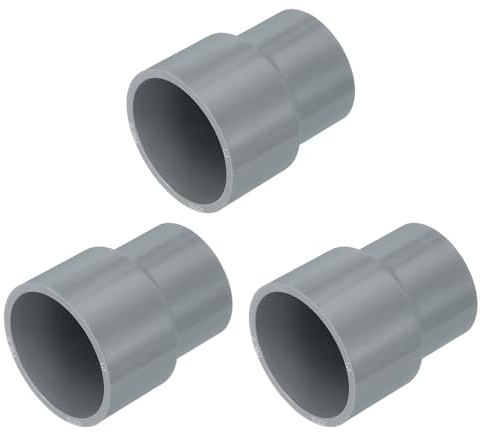 QUARKZMAN Reductor de Tubería de UPVC 40 * 32mm Gris 3Pcs | Conector Reductor Acoplamiento para Tubería, Kit de Accesorios de Plomería PVC para Fontanería de Alcantarillado, Gris