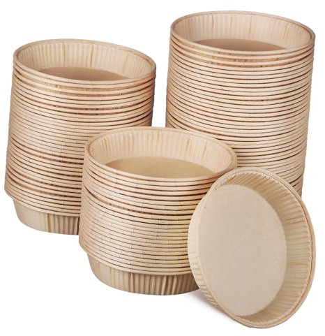 Genérico 100 Piezas Molde De Papel Para Hornear Pasteles Lata De Pan Con Tapa Moldes Para Pasteles Para Hornear e Redondo De Papel Para Pergamino De Calidad Alimentaria