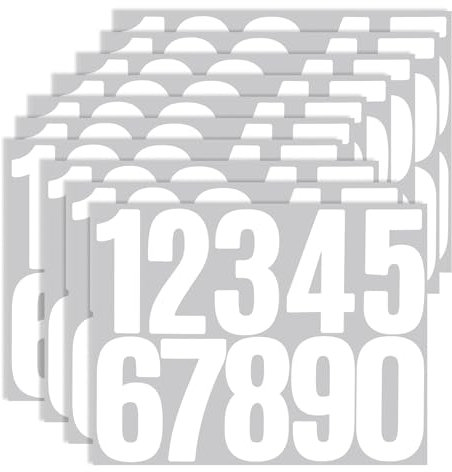 YQQYG Zahlen Aufkleber Weiß 100 Stück, Zahlen zum Aufkleben 7,6 cm Zahlen-Sticker, 0–9 Vinyl-Nummernaufkleber, Selbstklebende Wasserdichte Zahlenaufkleber für Mülltonnen, Tür, Wohnadresse