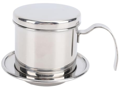Vietnamesisches Kaffeefilter-Set, 200 ml, vietnamesische Kaffeemaschine, einzigartiges Tropffilter-Design, Edelstahl, für Home Office Kaffeemaschine