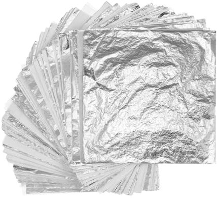 STOBOK 150stücke Silberfolienblätter Bastelfolienblätter Zum Selbermachen Einrichtungsfolienflocken Für Heimwerker Metallfolien Zum Dekorieren Bastelzubehör Mit Schutzfunktion