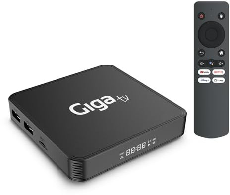 GIGATV HD813 Android 13.0 TV Box, 2-16GB RAM. Quad-Core 64bit Cortex-A53. Supporto 2.4/5.0GHz WiFi6 Bluetooth 5.0 HD 8K 10/100M Ethernet HDMI 2.0 Android TV Box