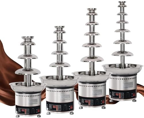 4/5/6/7Tiers Fontaine À Chocolat Commerciale De Grande Capacité, Contrôle De Température Ajustable, Panneau De Contrôle Numérique, Convient Pour Les Fêtes, Les Restaurants Et Les Buffets De Mariage.