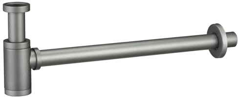 IMEX Rund Sifon SCL002 | Rostfritt stål S.304 och Zamak | Elegant finish | Avtagbar bas | Enkel rengöring (GRIS MATE)