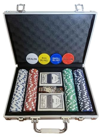 Generisch Poker-Chips-Set - Pokerchips Mit Konfessionen | 200 -teilige Poker -Chips -Reise -Set mit Gehäuse | Pokerchips Professionelles Brettspiel für Party Im Freien Für Erwachsene