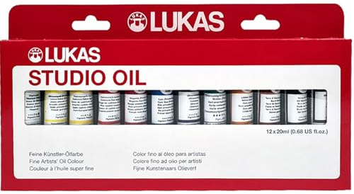 CREATIV DISCOUNT NEU LUKAS STUDIO OIL/Ölmalfarben Set, 12 x 20 ml