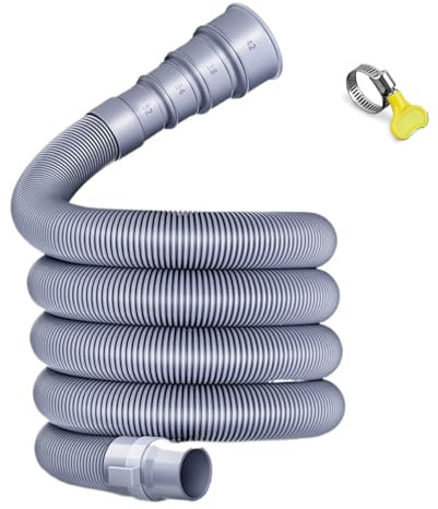 Kit de tuyau d'évacuation des eaux usées pliable pour caravane avec adaptateur réglable et collier de serrage – Tuyau de vidange étanche de 3 m pour camping-car, remorque, caravane (matériau PE + EVA