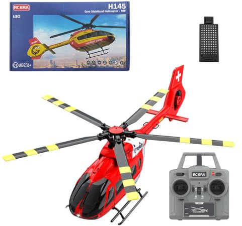 NULA RC ERA C190 RC Hubschrauber, 1/30 2.4G 6CH 6 G, Einzelrotor, RTF Ferngesteuerter Helikopter 6-Achsen-Gyro Militärflugzeug Höhenhaltung Und Optischem Fluss für Erwachsene