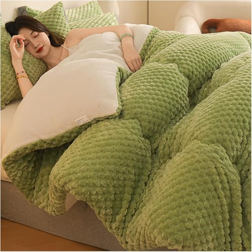 Trapunta in cashmere di agnello ispessito, super morbida e soffice, coperta trapuntata in velluto su entrambi i lati per letto, 220 x 240 cm