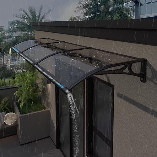 YQWUIJS Uv Rain Snow Protection Outdoor Garden Canopy Outdoor Awning,Outdoor Window Rain Shelter,Front/Back Door Cover,with Polycarbonate Board and Aluminium Frame,Custom Size (100x250cm/39 x98)