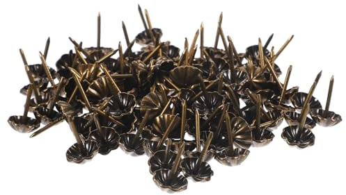 HONITANO 100 Pezzi Chiodi per Tappezzeria Testa Ombrello in Bronzo Antico per Mobili Divano e Bacheca Chiodi Decorativi per Imbottitura e Fissaggio Serramenti Leggeri e Resistenti