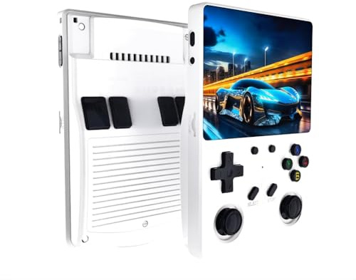 R40XX Console de jeu portable rétro avec écran IPS 64G 4,2 intégré plus de 18 000 jeux classiques Open Source Linux Lecteur vidéo de poche avec batterie de 4000 mAh (Blanc)