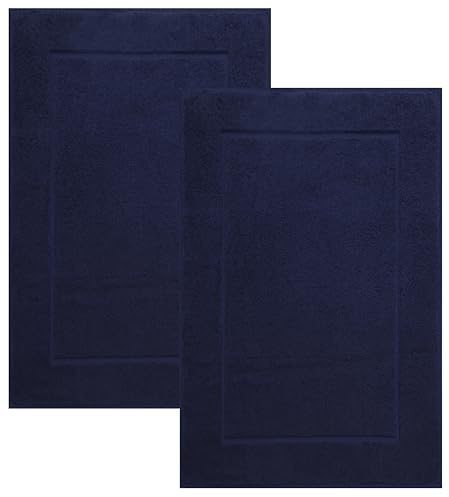 Betz Set di 2 scendibagni misure 50 x 70 cm 100% cotone scendibagno tappeto da bagno Premium qualità 650 g/m² 10 colori sono disponibili Colore blu scuro