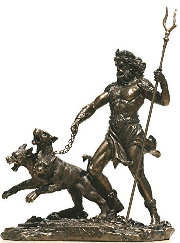 Hades Pluto God of Underworld & Cerberus Decorative Statue Sculpture Figure Bronze Finish 7.87 / 20cm