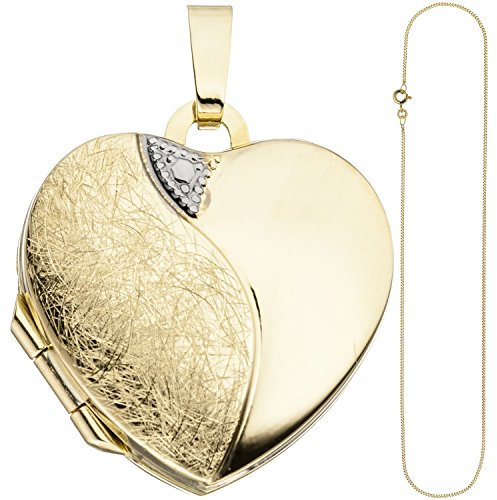Jobo Damen-Medaillon Herz aus 8 Karat 333 Gold mit Kette 50 cm
