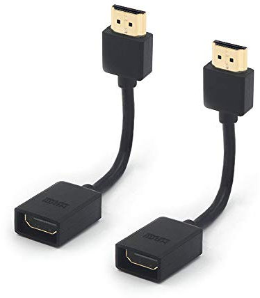 VCE Prolunga HDMI Cavo Corta Alta Velocità, Adattatore HDMI Maschio Femmina per TV Stick 4K, 14CM 2 Pezzi